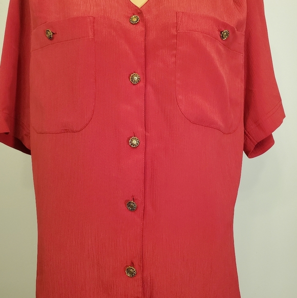 Vintage Attitudes Womens Button Down Blouse sz 12 - Picture 3 of 5